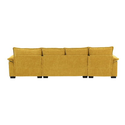 Modern Chenille Sectional Sofa With Double Cushions,Storage Pockets,Upholstered,L-Shaped Cloud Couch With Reversible Chaise