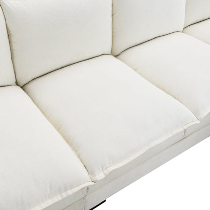 Modern Chenille Sectional Sofa With Double Cushions,Storage Pockets,Upholstered,L-Shaped Cloud Couch With Reversible Chaise