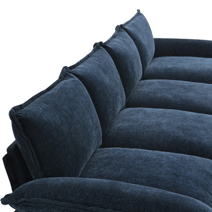 Modern Chenille Sectional Sofa With Double Cushions,Storage Pockets,Upholstered,L-Shaped Cloud Couch With Reversible Chaise