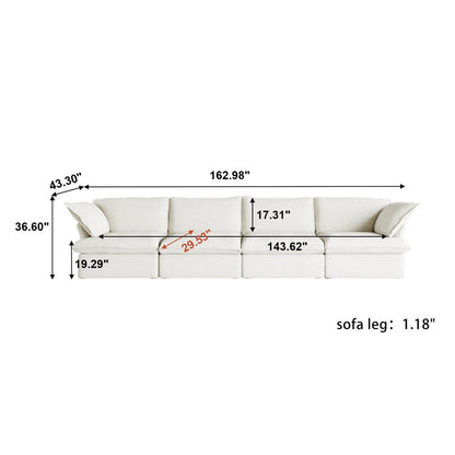 Modern Comfy Cloud Sofa Couch, Minimalist Down-Filled Sectional Sofas Couches, Cushion Covers Removable