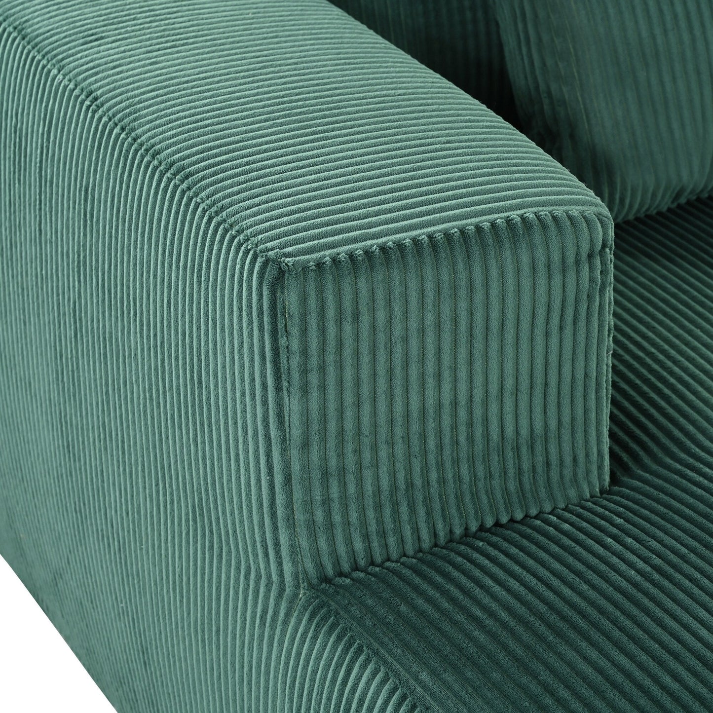 Modern Convertible Corduroy Loveseat Sofa Bed Wide Armrest Sofa with 2 Pillows for Living Room Apartment