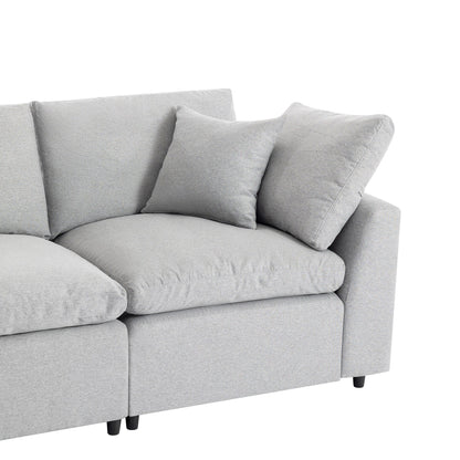 Modern Convertible L-Shaped 4-Seat Sectional Sofa Reversible Chaise with Removable Zippered Covers for Living Room