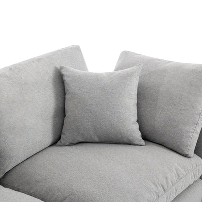 Modern Convertible L-Shaped 4-Seat Sectional Sofa Reversible Chaise with Removable Zippered Covers for Living Room