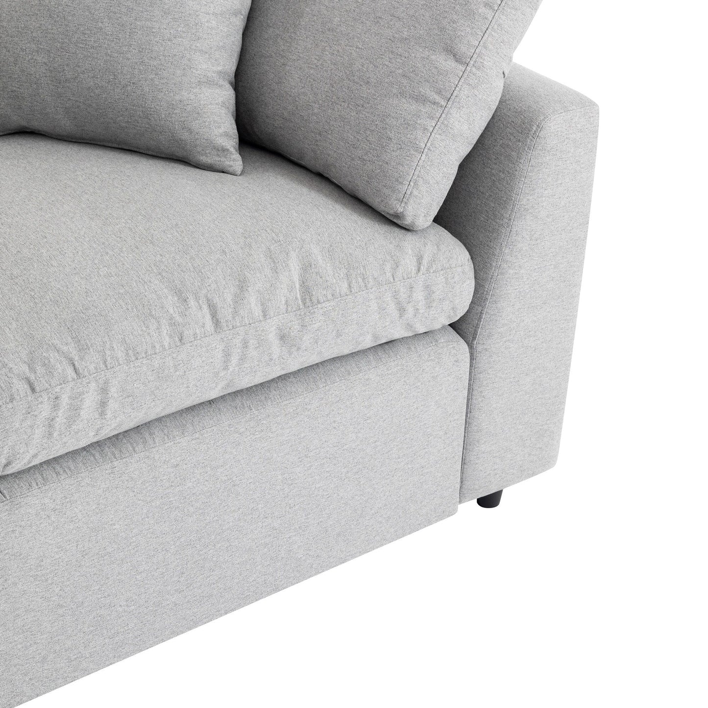 Modern Convertible L-Shaped 4-Seat Sectional Sofa Reversible Chaise with Removable Zippered Covers for Living Room