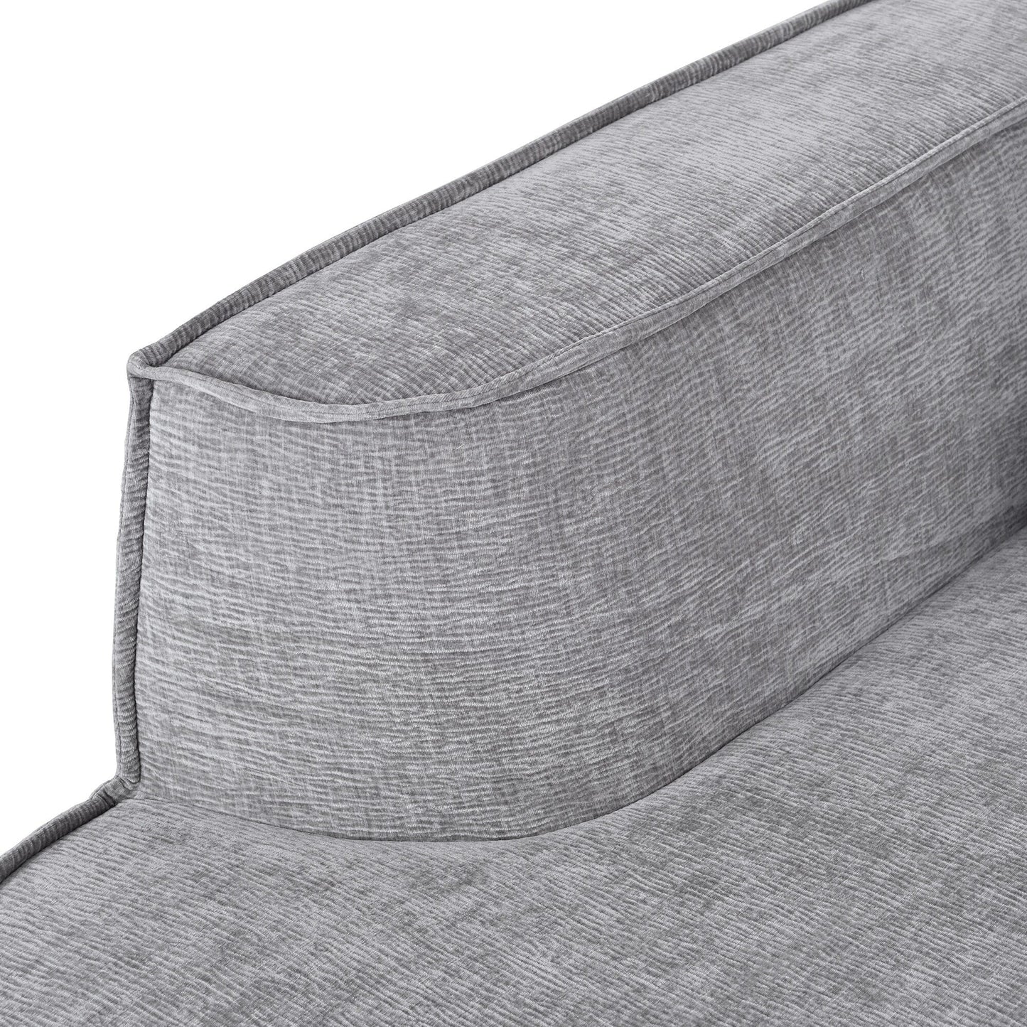 Modern Curved Chenille Sectional Sofa Modular L-Shaped Couch with 2 Pillows for Living Room Study