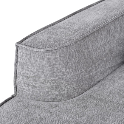 Modern Curved Chenille Sectional Sofa Modular L-Shaped Couch with 2 Pillows for Living Room Study
