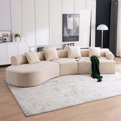 Modern Curved Memory Foam Deep Seat Couch Sofa