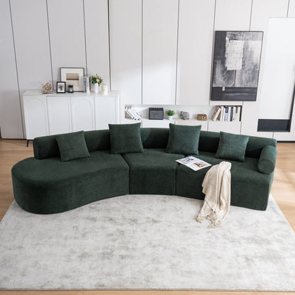 Modern Curved Memory Foam Deep Seat Couch Sofa