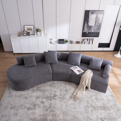 Modern Curved Memory Foam Deep Seat Couch Sofa
