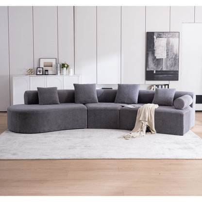 Modern Curved Memory Foam Deep Seat Couch Sofa