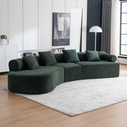 Modern Curved Memory Foam Deep Seat Couch Sofa