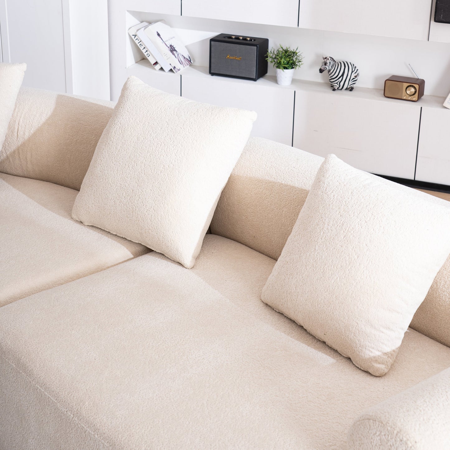Modern Curved Memory Foam Deep Seat Couch Sofa
