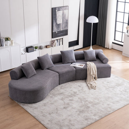 Modern Curved Memory Foam Deep Seat Couch Sofa