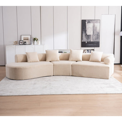 Modern Curved Memory Foam Deep Seat Couch Sofa
