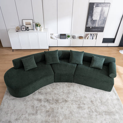 Modern Curved Memory Foam Deep Seat Couch Sofa