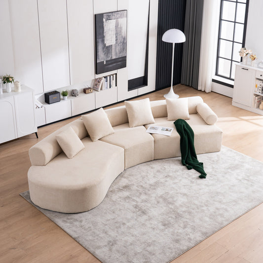 Modern Curved Memory Foam Deep Seat Couch Sofa