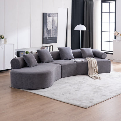 Modern Curved Memory Foam Deep Seat Couch Sofa