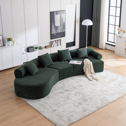 Modern Curved Memory Foam Deep Seat Couch Sofa