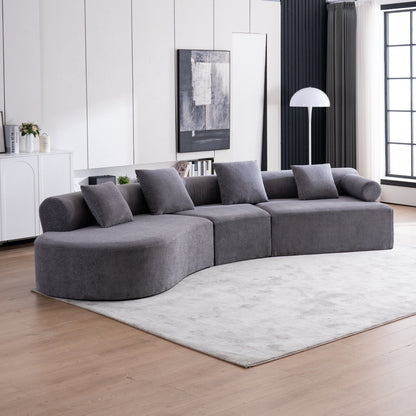 Modern Curved Memory Foam Deep Seat Couch Sofa