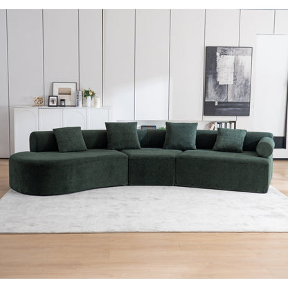 Modern Curved Memory Foam Deep Seat Couch Sofa