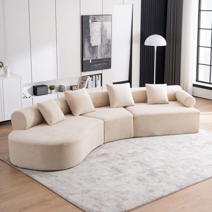 Modern Curved Memory Foam Deep Seat Couch Sofa