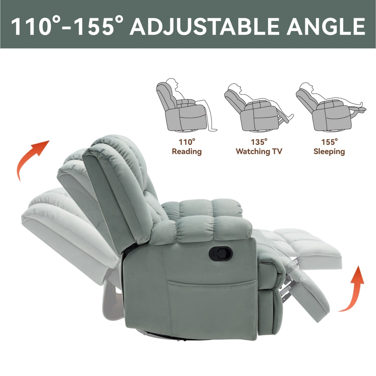 Modern Fabric Recliner