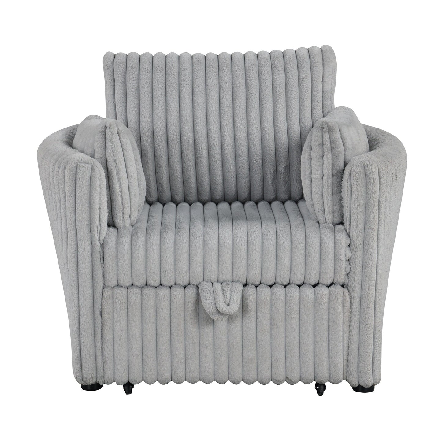 Modern Fabric Sleeper Single Sofa with USB and 2 pillows