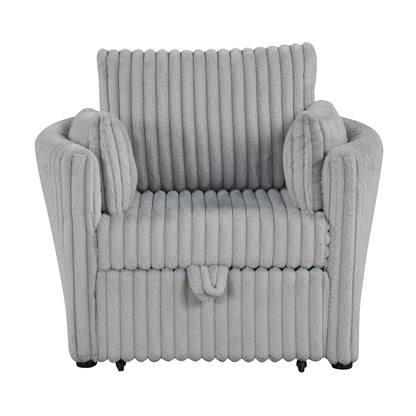 Modern Fabric Sleeper Single Sofa with USB and 2 pillows