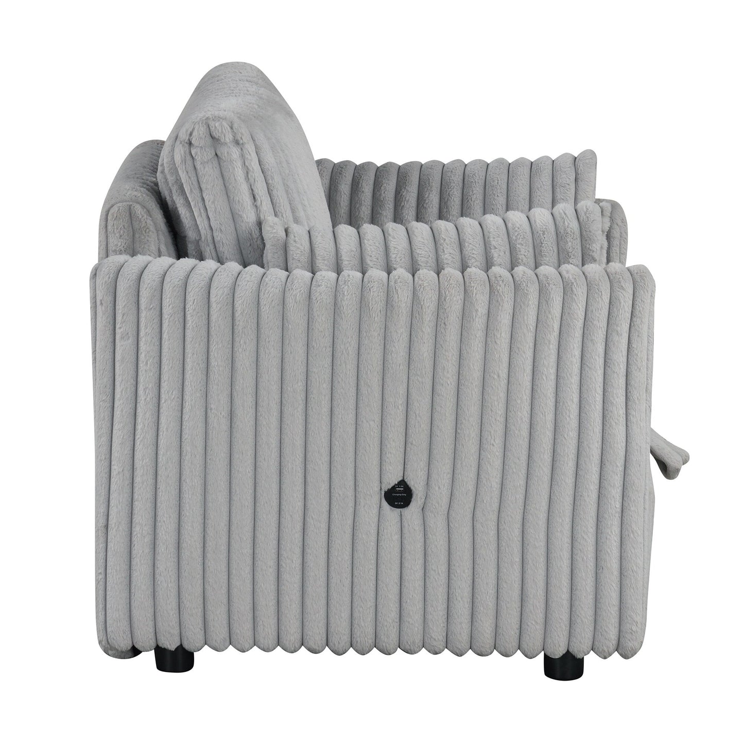 Modern Fabric Sleeper Single Sofa with USB and 2 pillows