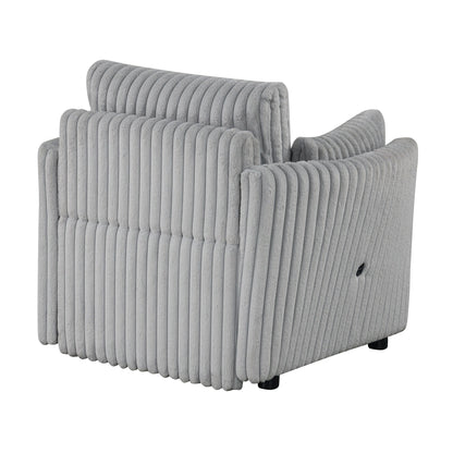 Modern Fabric Sleeper Single Sofa with USB and 2 pillows