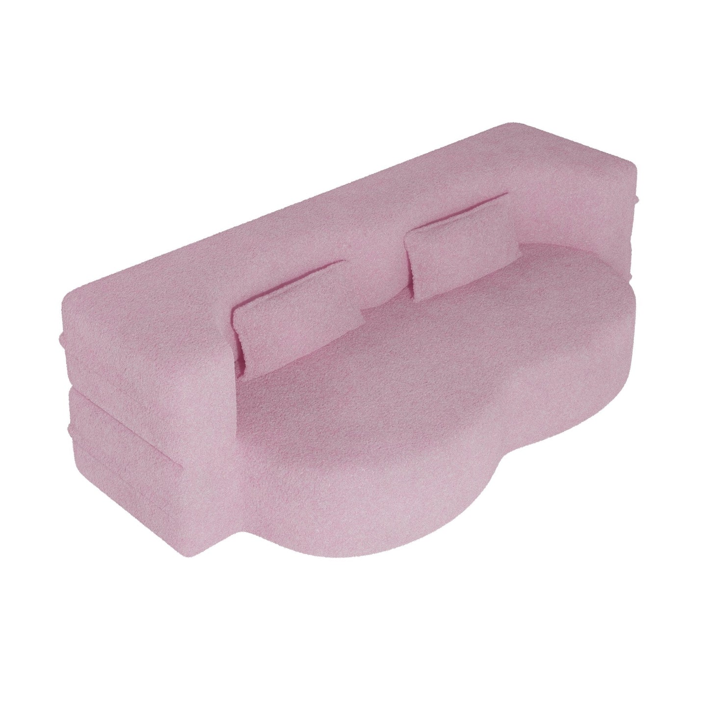 Modern Floor Sofa with 2 Pillows Foam-Filled Sleeper Sofa Bed