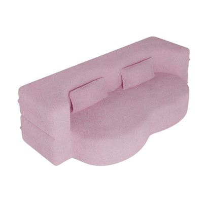 Modern Floor Sofa with 2 Pillows Foam-Filled Sleeper Sofa Bed