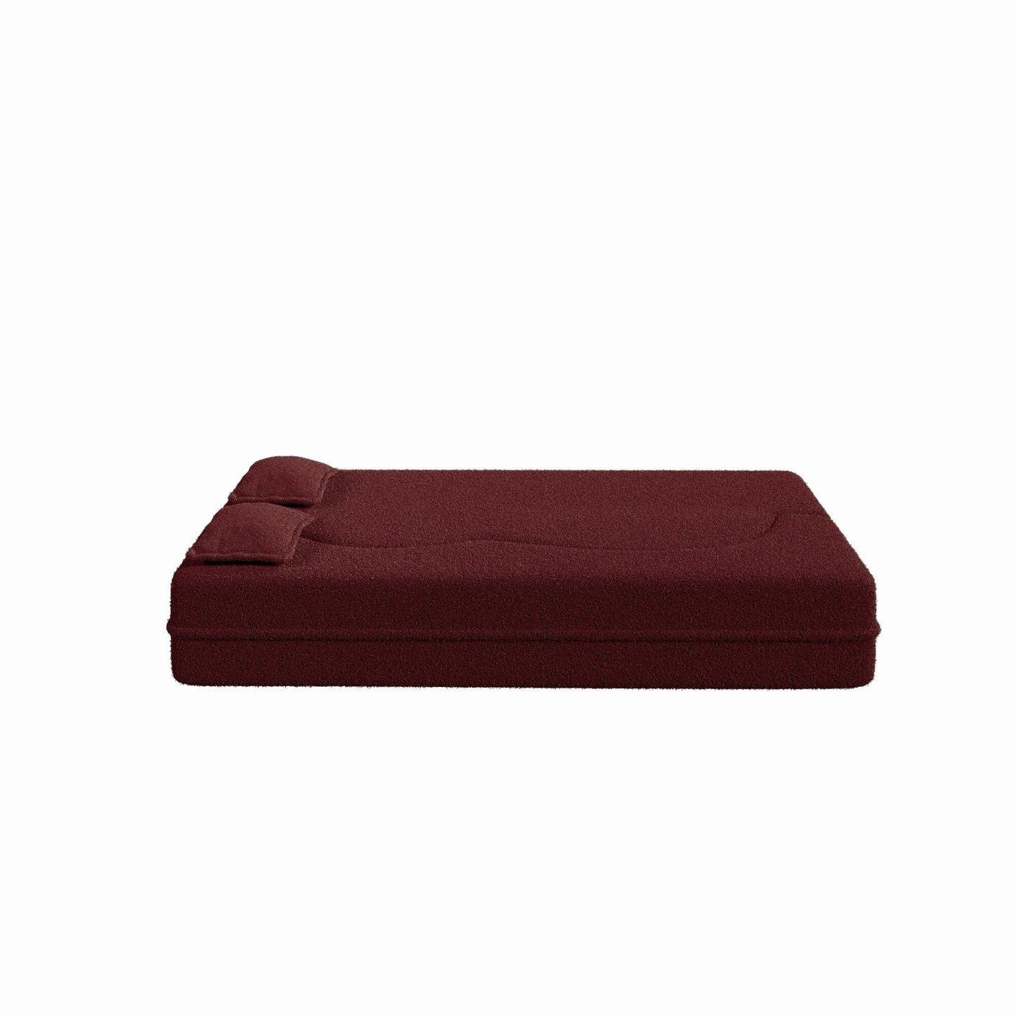 Modern Floor Sofa with 2 Pillows Foam-Filled Sleeper Sofa Bed