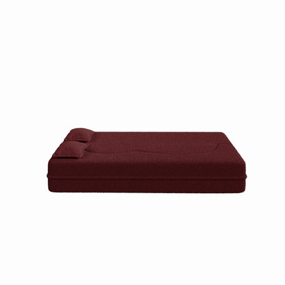 Modern Floor Sofa with 2 Pillows Foam-Filled Sleeper Sofa Bed
