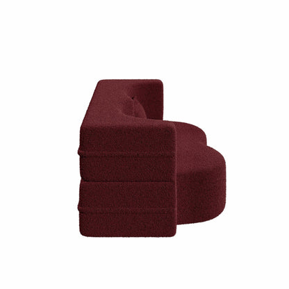 Modern Floor Sofa with 2 Pillows Foam-Filled Sleeper Sofa Bed
