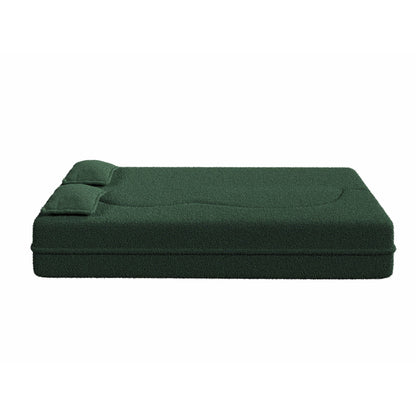 Modern Floor Sofa with 2 Pillows Foam-Filled Sleeper Sofa Bed