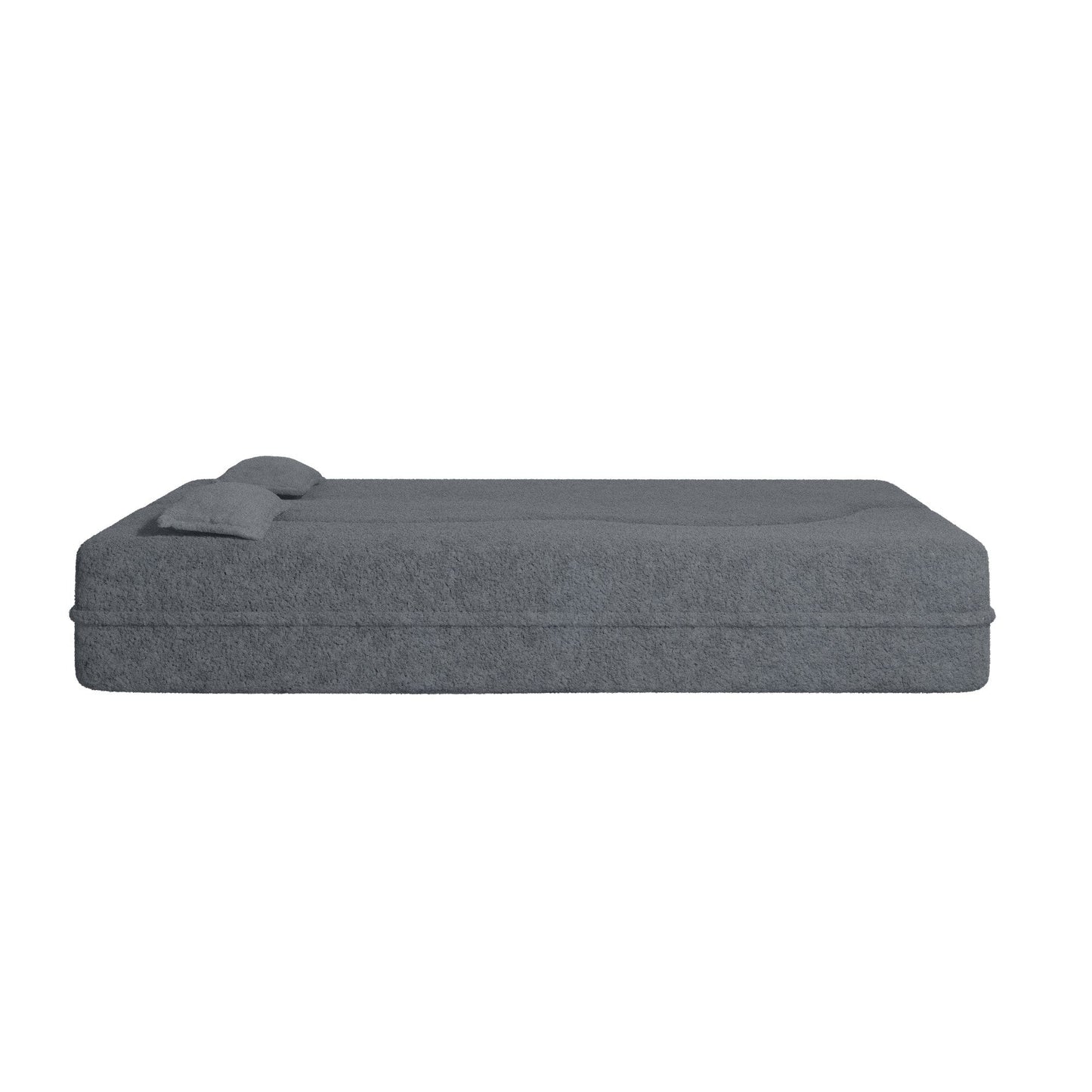 Modern Floor Sofa with 2 Pillows Foam-Filled Sleeper Sofa Bed