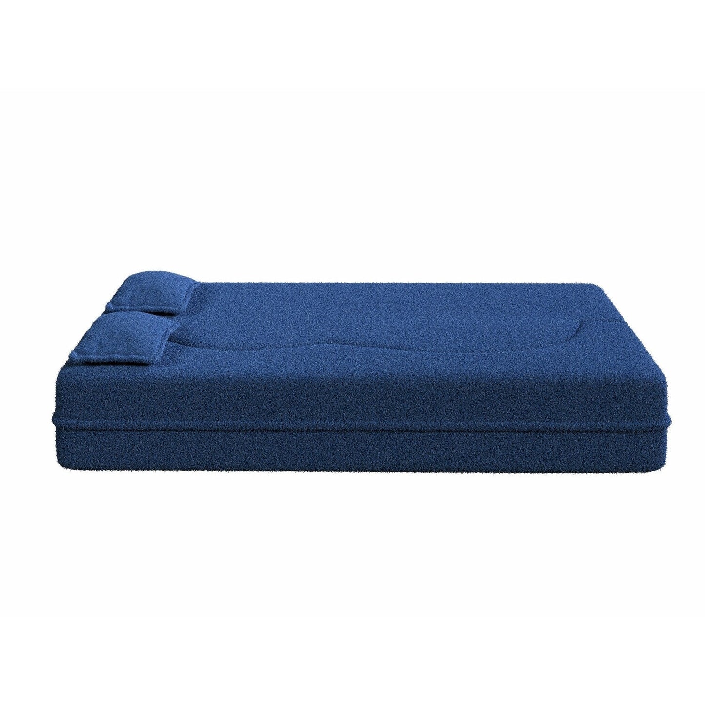 Modern Floor Sofa with 2 Pillows Foam-Filled Sleeper Sofa Bed