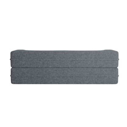 Modern Floor Sofa with 2 Pillows Foam-Filled Sleeper Sofa Bed