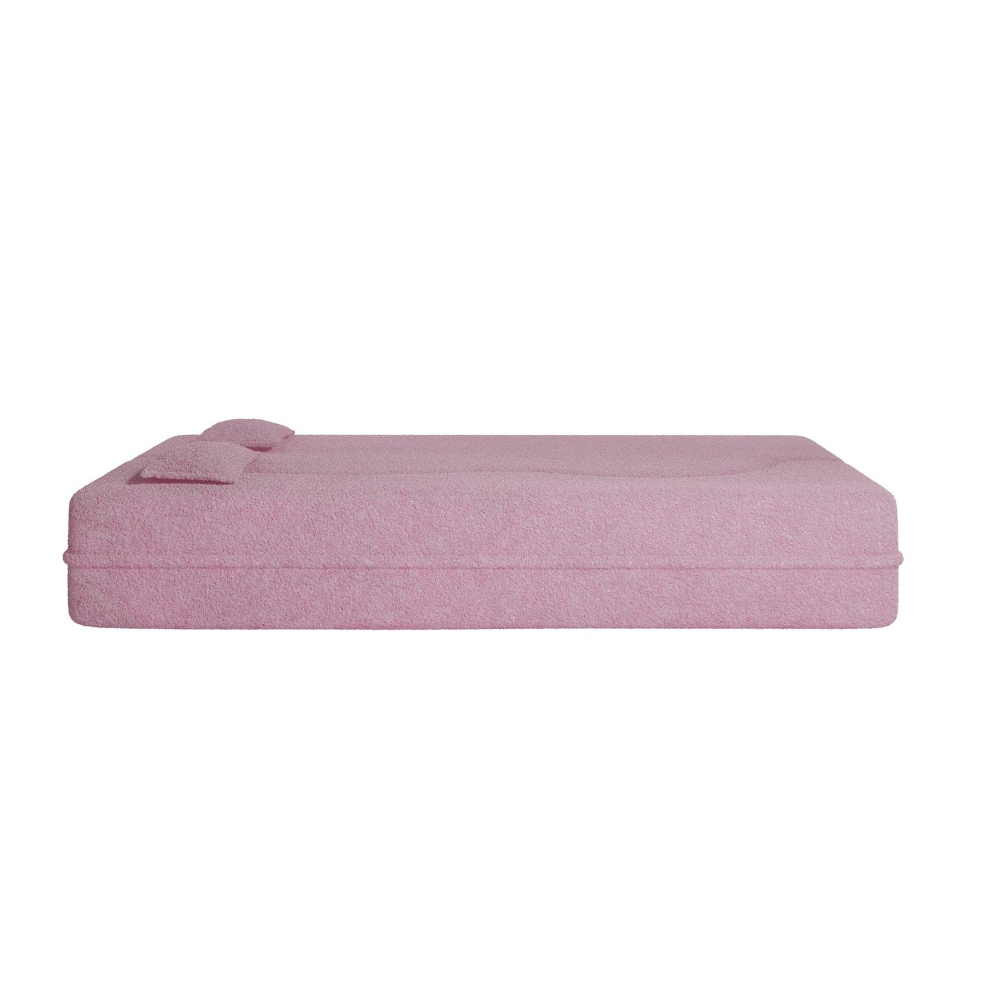 Modern Floor Sofa with 2 Pillows Foam-Filled Sleeper Sofa Bed