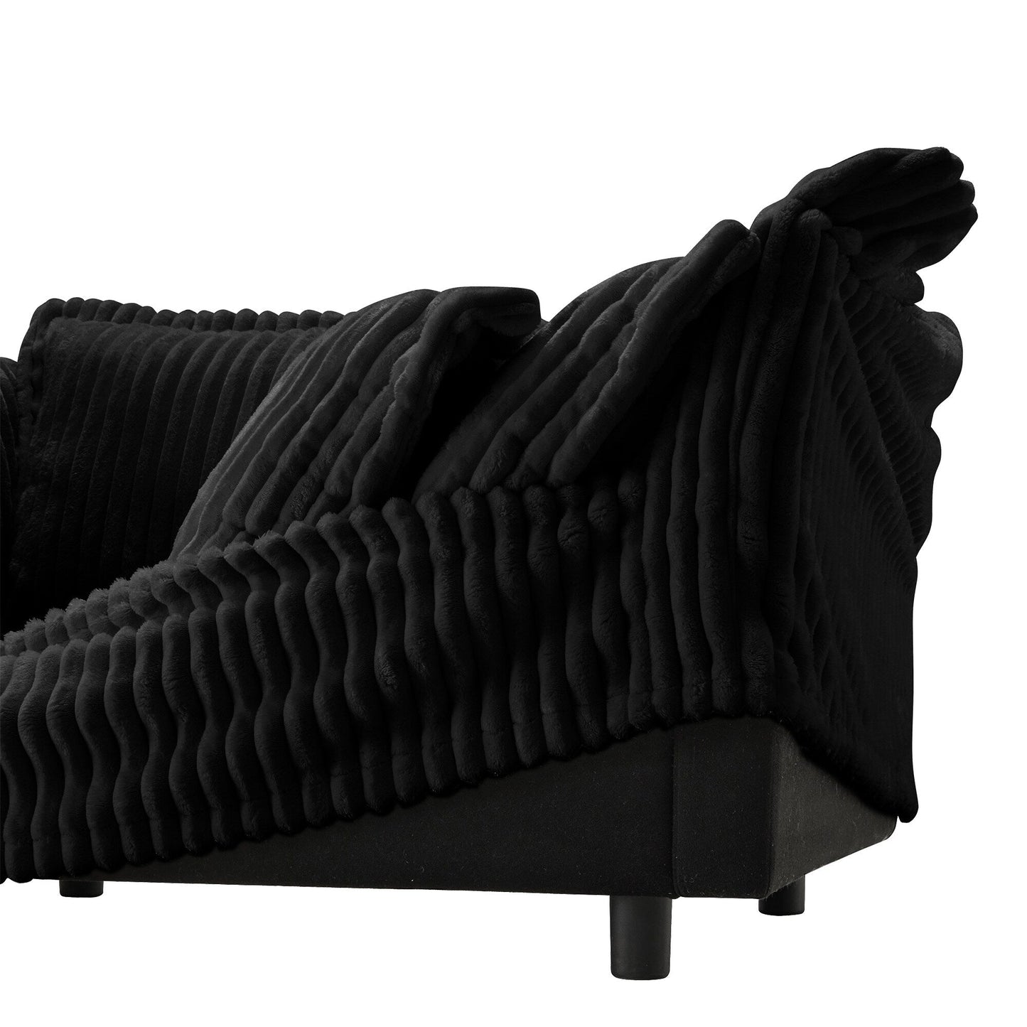 Modern Free Combination Corduroy Modular Armless 3-Seater Sofa Couch