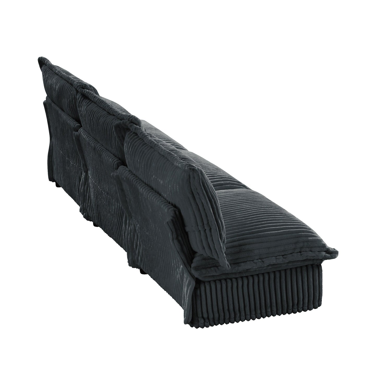 Modern Free Combination Corduroy Modular Armless 3-Seater Sofa Couch