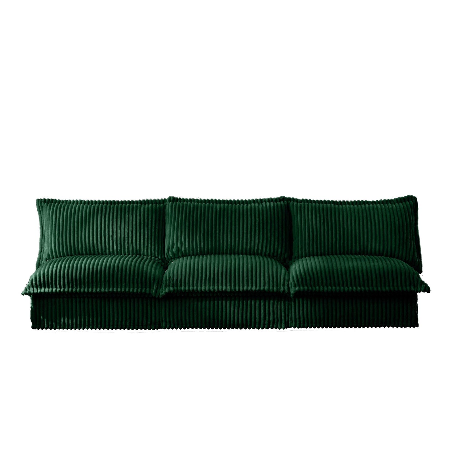 Modern Free Combination Corduroy Modular Armless 3-Seater Sofa Couch