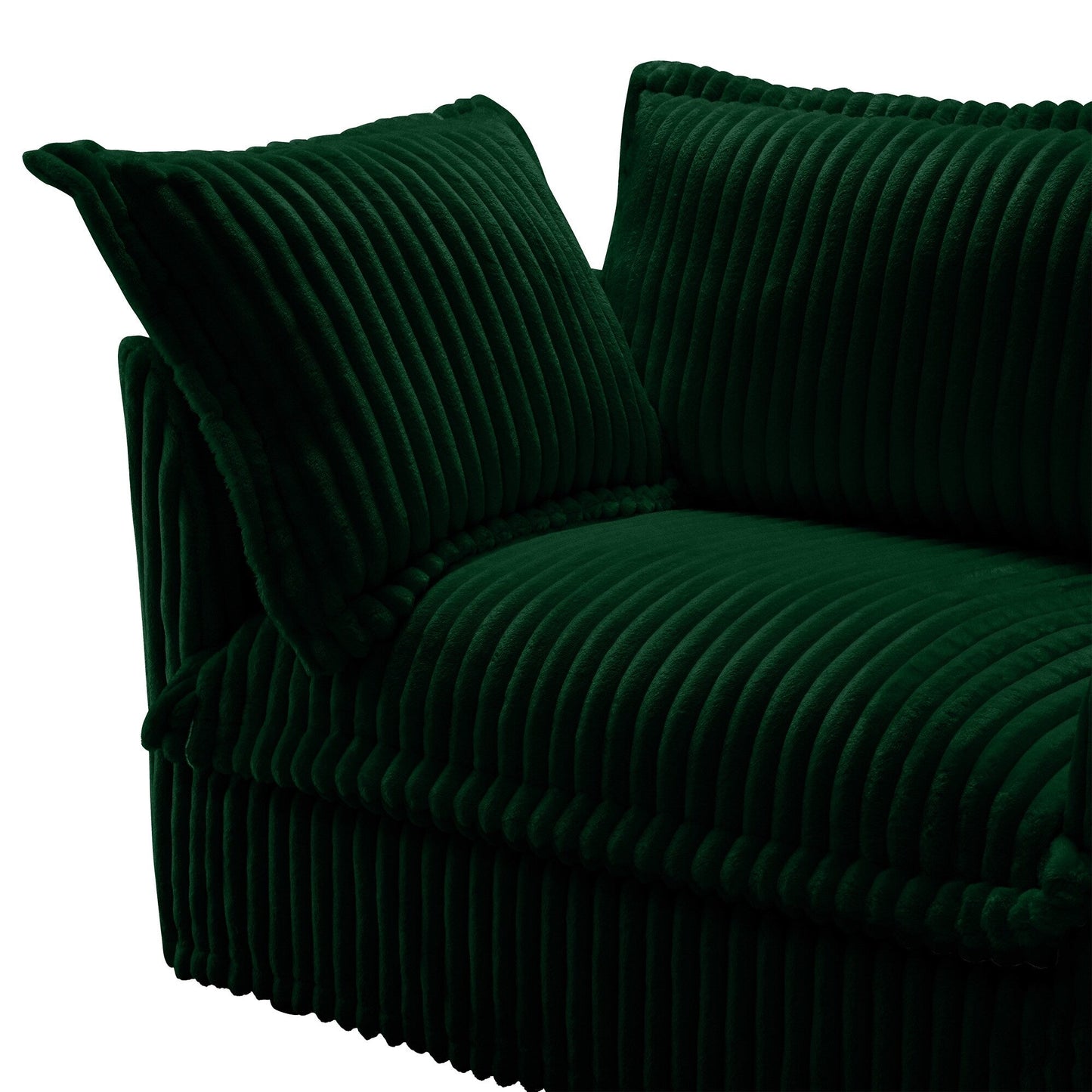 Modern Free Combination Corduroy Modular Armless 3-Seater Sofa Couch