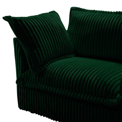 Modern Free Combination Corduroy Modular Armless 3-Seater Sofa Couch