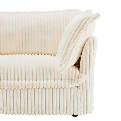Modern Free Combination Corduroy Modular Armless 3-Seater Sofa Couch