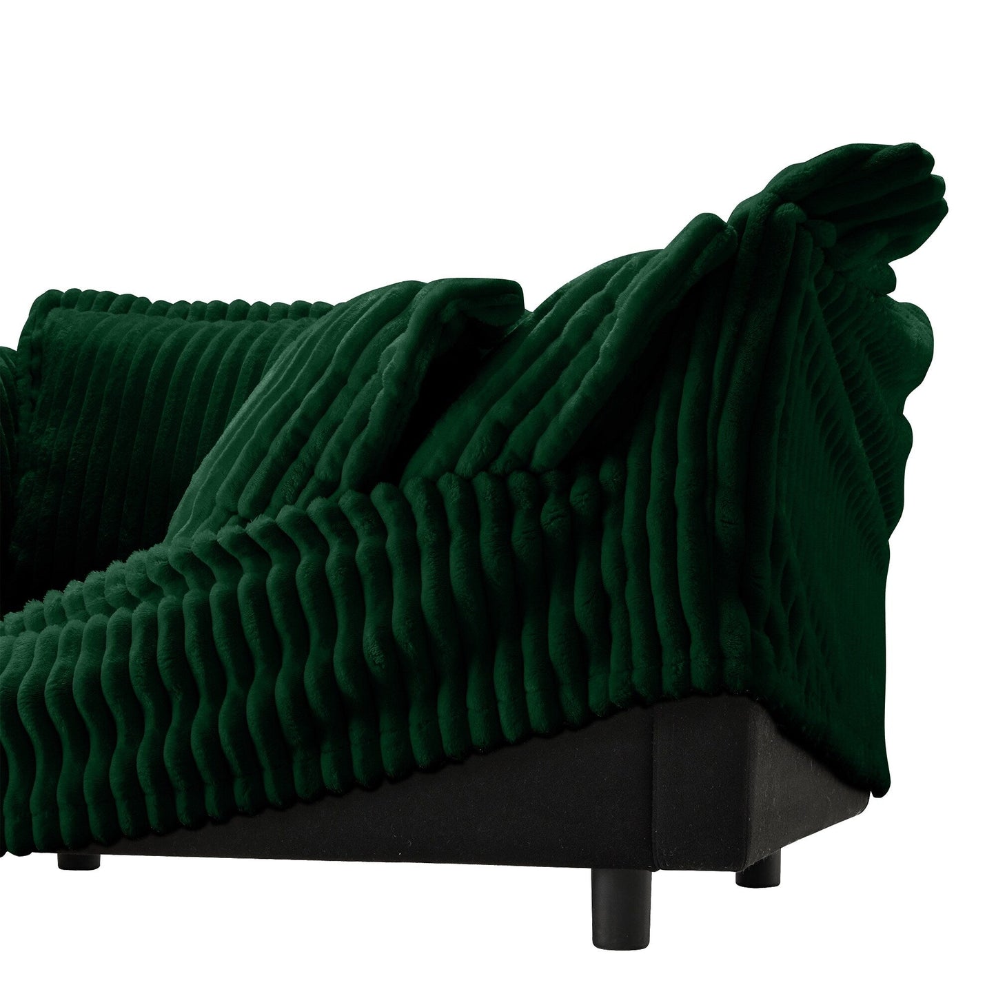 Modern Free Combination Corduroy Modular Armless 3-Seater Sofa Couch