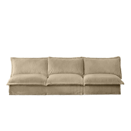 Modern Free Combination Corduroy Modular Armless 3-Seater Sofa Couch