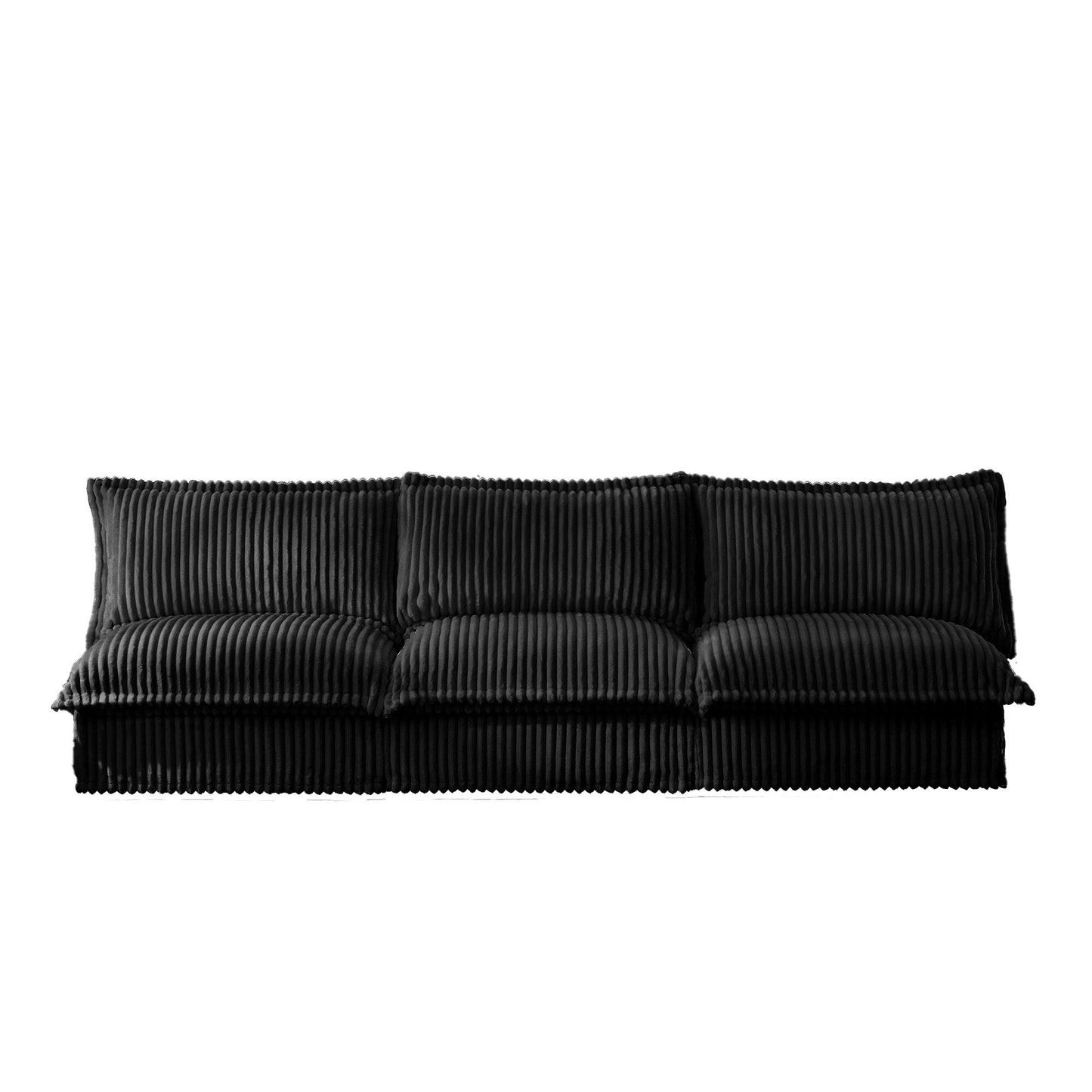 Modern Free Combination Corduroy Modular Armless 3-Seater Sofa Couch