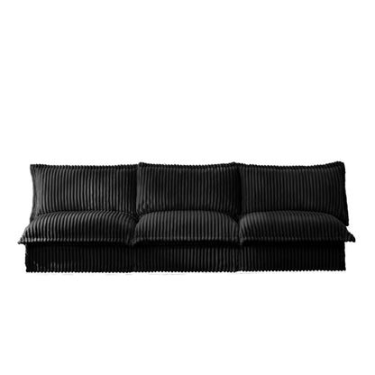 Modern Free Combination Corduroy Modular Armless 3-Seater Sofa Couch